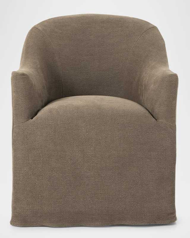 Cove Flax-Blend Dining Arm Chair